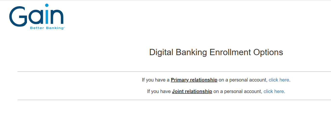 digital banking enrollment options