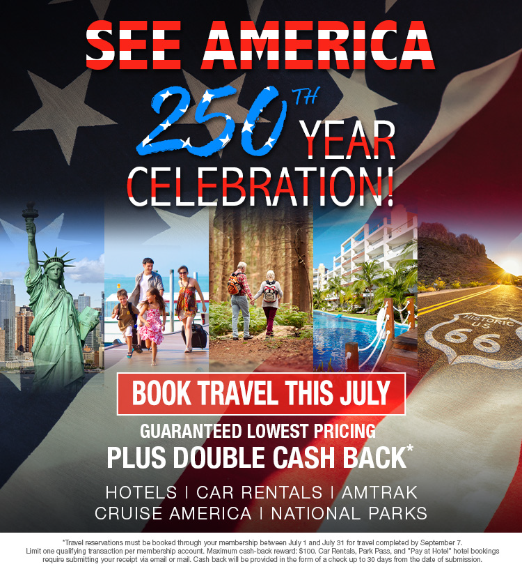 see America - book travel this July