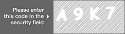 captcha code for visual authentication  letter A number 9 letter K number 7