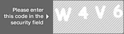 captcha code for visual authentication  letter W number 4 letter V number 6