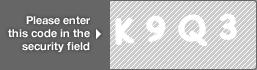captcha code for visual authentication  letter K number 9 letter Q number 3
